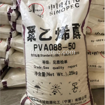 Sinopec Polyvinyl Alcool PVA 088-50 pour la pâte de tissu